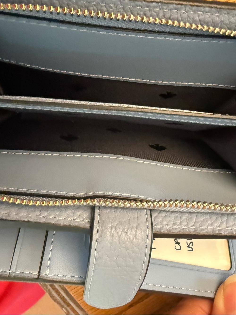 Kate SpadeNew York Pebbled Leather Wallet in dusty blue - Picture 4 of 4